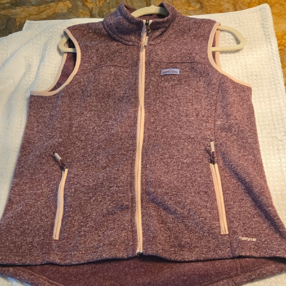 Orvis Nwot Heathered Purple Vest with Cream Accents